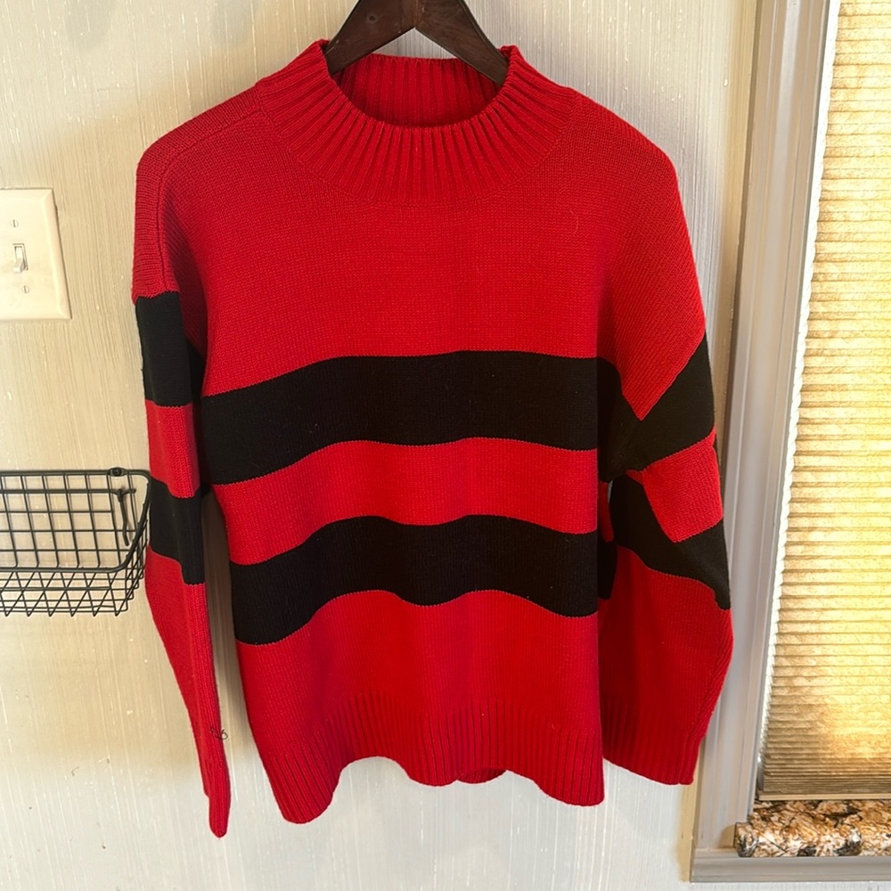 Karl Lagerfeld Red and Black sweater